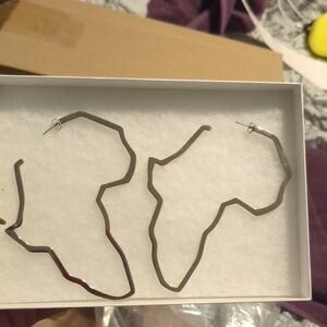 Unique Africa Map Hoop Earrings